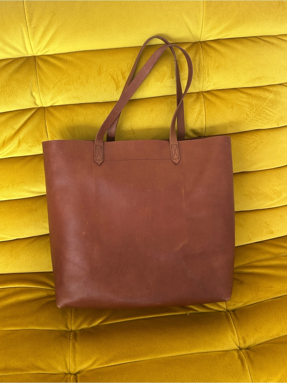 Madewell Transport Leather Tote in Cognac Brown